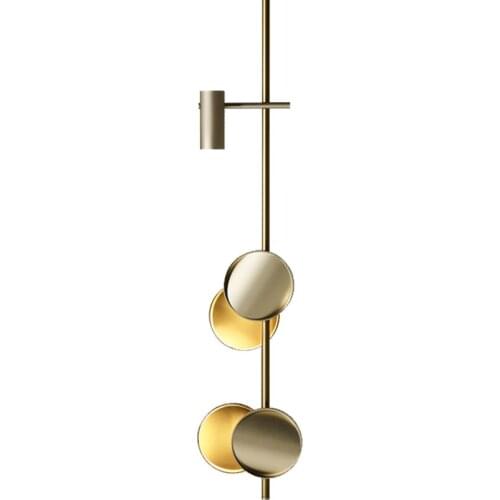 Modern LED Pendant Lamp Gold Strip Brass LED Suspension Pendant Lights For Living Room Bedroom Art Decor Pendant Lighting PA0132