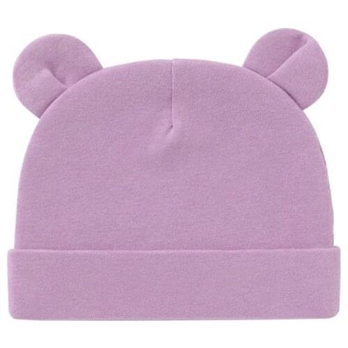 W3JF Baby Hat With Ears Cotton Warm Newborn Accessories Baby Girls Boys Autumn Winter Hat Kids Infant Toddler Beanie