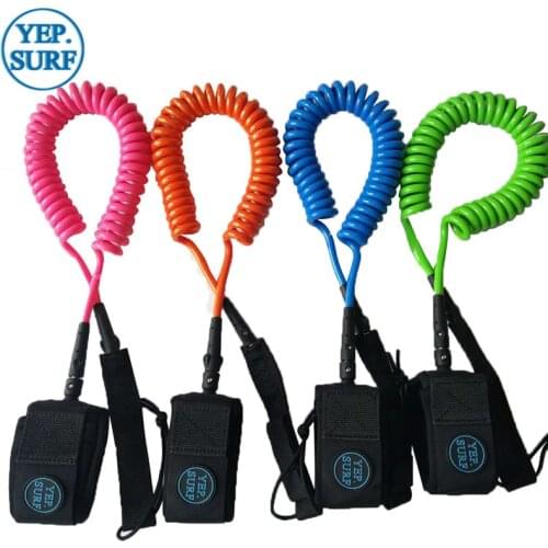 Green Coil-Leash 11ft 8mm Surfboard Leash Yep.surf Super strong webbing Neoprene Strape