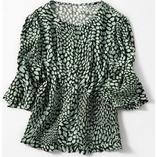 ElfStyle Ladies Slips Printing O Neck Short Sleeve Tops - Newest Women Printing Top on Sale