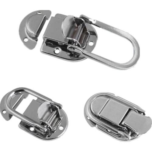 1Pcs High Quality Aviation Aluminum Latch Lock For Wooden Box Case Suitcase Toolbox Hardware Hang Buckle Padlock Box Lock Buckle