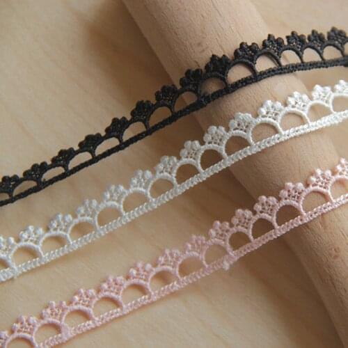 15Yards/lot 1cm wide Pink floral Venise Lace Trim for Garment Curtain Decorcation embroidery water soluble venise lace