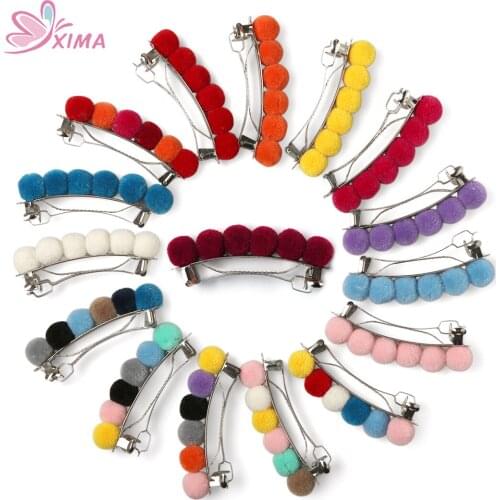 XIMA 16pcs/lot Fashion Colorful Ball Hairpins for Women Headwear Hairpins Kids Hair Clip Cute Girls Hair Accessories HC013