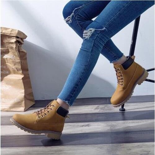 2020 New Boots Women Shoes Fashion Solid Flats Sneakers Women Snow Boots Women Lace-up Winter Ankle Boots Casual Shoes Woman