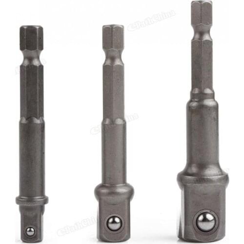 3pcs/lot 2017 Portable Socket Adapter Set Turn Square Head Hexagonal Metal Driver Drill Bits 1/4 3/8 1/2