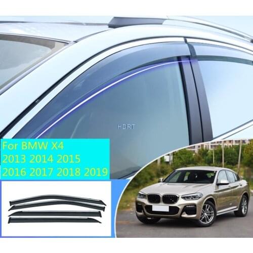 For BMW X4 2013 2014 2015 2016 2017 2018 2019 4PCS car window visors sun Rain Guard Wind Sunny visor Deflectors
