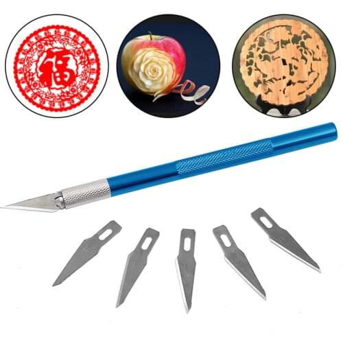 6 Blades Craft Artwork Engraving DIY Cutter Set Model Repairing Multipurpose Sculpture Scalpel Carving Knife
