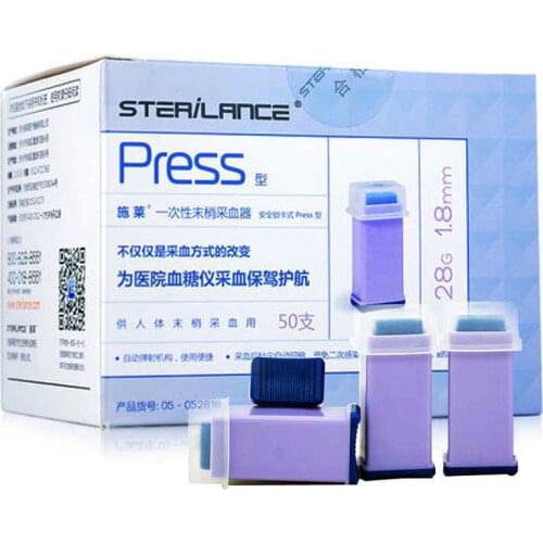 Safety Lancets Press Type Pressure Activated Single Use Sterile Blood Sample Collection Needle Accupuncture Bleeding Cupping