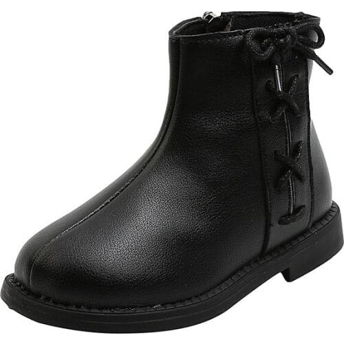 Ankle Boot Baby Boy Autumn Kids Shoes Little Girl Winter Fashion Bow 2020 New ChildrenS Leather Boots 1 2 3 4 5 6 Year Old