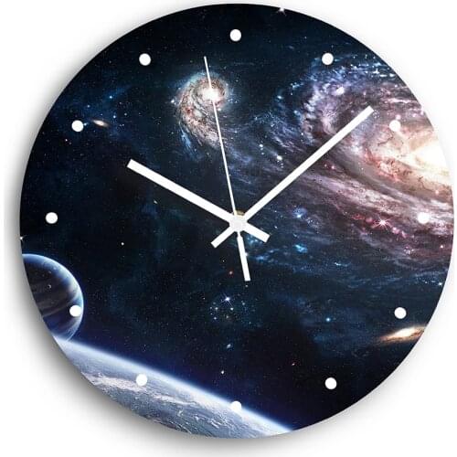 Starry Sky Milky Way Night Stars Modern Wall Clock For Home Office Wall Decoration Living Room Bathroom Decor Hanging Watch