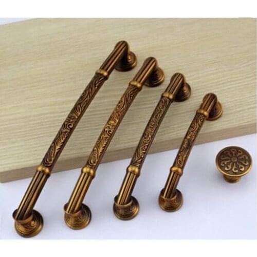 European retro fashion furniture handles bronze kitchen cabinet cupboard door handles antique brass drawer tv cabinet knobs pull