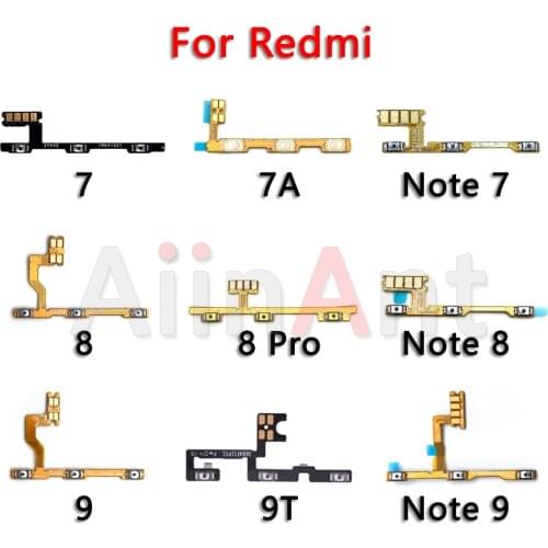 Volume Side Switch on off Button Key Power Flex Cable For Xiaomi Redmi Note 7 8 9 7A 8A 9A 8T 9T K20 Pro Plus Lite Power Flex