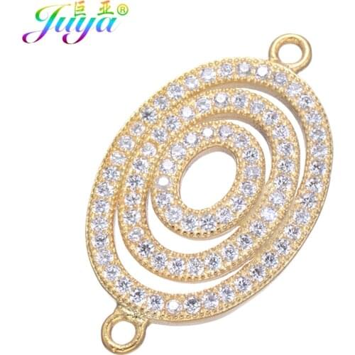 Juya DIY Handmade Jewelry Making Supplies Micro Pave Zircon Decorative Fashion Charms Connector Accessories Wholesale