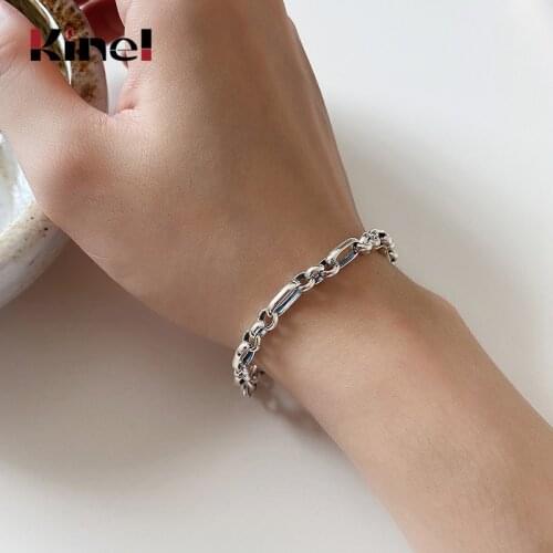 Kinel French Vintage Old woman Bracelet 100% 925 Sterling Silver Simple INS Style Jewelry Free Delivery