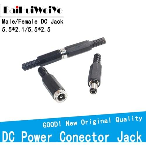 DC Connector 2.1*5.5 5.5*2.5MM Power Jack DC Power Jack Plug Conector Female Plug Jack Male Plug Jack for DIY Cctv Accessories
