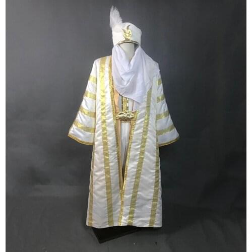 2019 Movie Adult Men Aladdin Costume Coat Pants Hat Full Set Magic Lamp Aladdin Cosplay Costume Halloween Party Outfit Suits