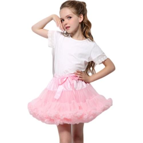 Sweet Girls Casual Tutu Yarn Skirt for Stage/Performance Multiple Layer Princess Skirt with Bow Knot