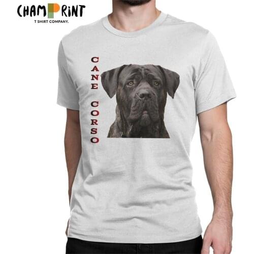 Cane Corso Dog Lovers Mastiff T-Shirts for Men Vintage Pure Cotton Tee Shirt Round Collar Short Sleeve T Shirts Clothing