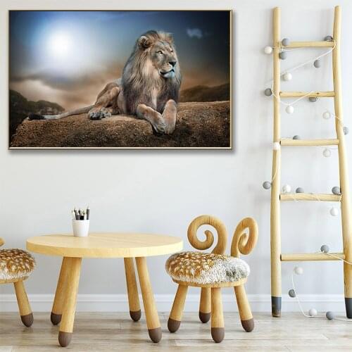 Nordic Wall Pictures Lion Posters and Prints Animal Elegant and Noble Lion Canvas Paints for Living Room Kitchen Home Decoration