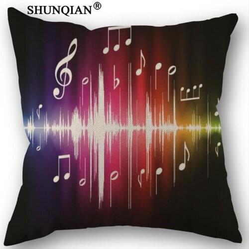 Custom music Cotton Linen Square Zippered Pillow Cover For Office,Family Customize Your Picture 45x45cm