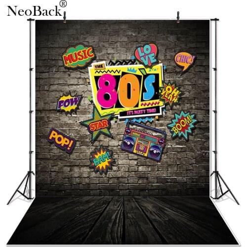 NeoBack Punk Rock and Roll Vintage Theme Backdrop Graffiti Wall Backdrop for Photo Booth Party Photography Backgrounds P4268