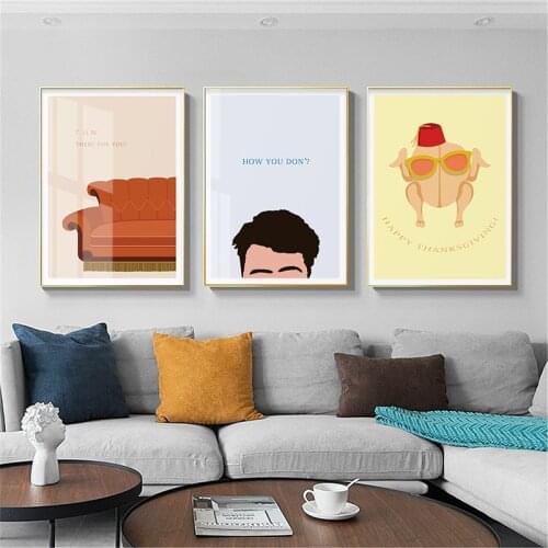 Nordic Illustration Poster Central Perk Friends TV Show Accessories Classic Wall Art Canvas Painting Print Picture Home Decor