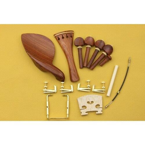 1 set new rosewood Violin parts 4/4 full size with fine tuners+Tail Guts+Bridges+sound post+Clamp screw
