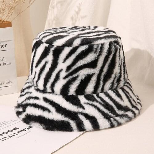 Women Bucket Hat Flannel Stripe Adjustable Winter Autumn High-quality Thick Warm Soft Comfortable Fashion Ins Gifts
