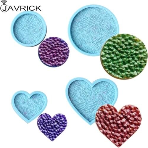 Diamond Texture Coaster Epoxy Resin Mold Cup Mat Silicone Mould DIY Crafts Jewelry Home Decorations Casting Tools