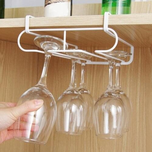 Under Cabinet Stemware Glass Bottle Rack Holder Hanger Storage Wine Glass Rack Cabinet Stand Home Dining Bar Tool