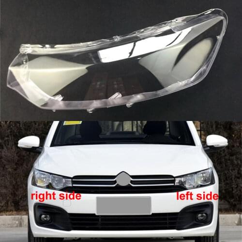 For Citroen Elysee 2017 2018 Front Headlamps Transparent Cover Headlight Shell Lampshade Glass