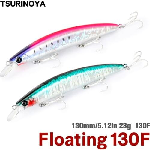 TSURINOYA 130mm 23g Long Casting Floating Minnow 130F Sea Fishing Lure TWINKLE DW111 Flounder Sea Bass Artificial Hard Baits
