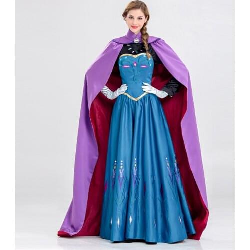 Snow Queen Frozen Anna Costume Elsa Princess Dress