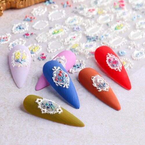 Halloween Styles Nail Sticker 5D Engraved Red Bloody Scar Lips DIY Manicure Decals Nails Art Decor Stickers