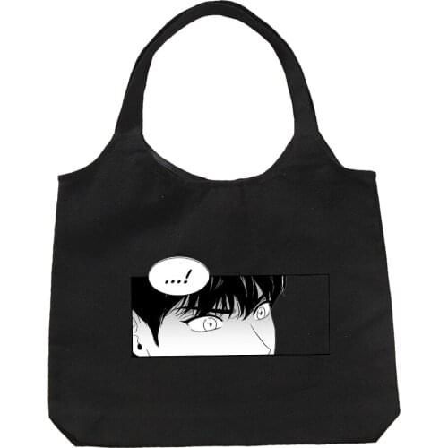 Anime Print Handbag Large Capacity Harajuku Overszied Tote Shopper Gothic Women Canvas Bag Classic Vintage Shoulder Package Bags