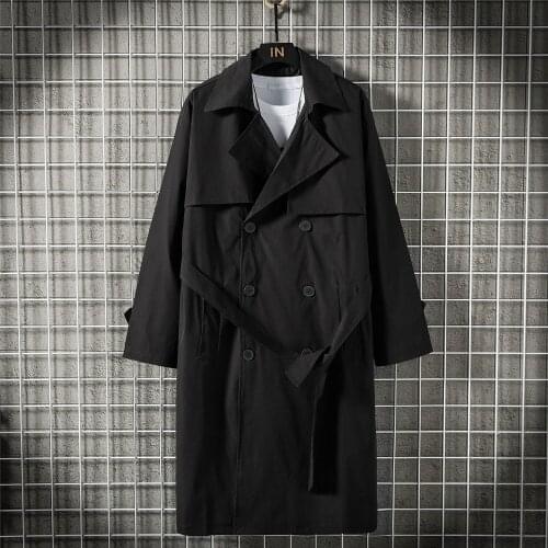 Trench Coat Mens New Fashion Overcoat Men Casual Slim Fit Windbreaker Solid Long Coat Male Autumn Homme Double Breasted Clothes