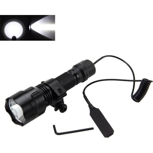 VASTFIRE C8 T6 LED Flashlight Torch 1000 Lm Tactical Outdoor Hunting Light+Rifle Scope Mount+Remote Pressure Switch