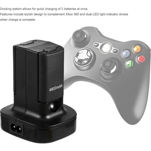 Charger Base Charging Station Dock+2 Rechargeable Battery for XBOX 360 Controle Controller Gamepad QJY99