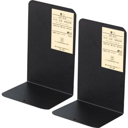 1 Pair Metal Bookends Organizer Desktop Office Home Book Support Shelf Storage Holder Book Ends Stand