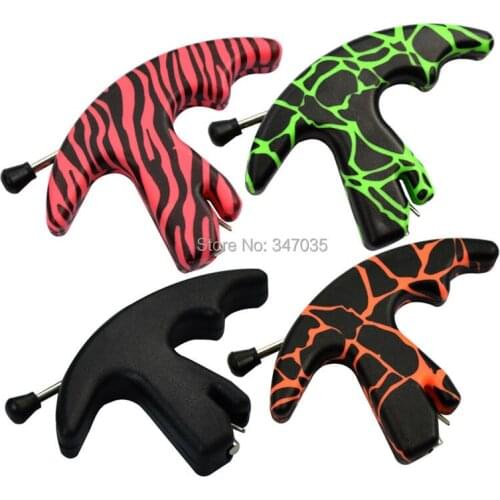 1pc Bow Archery Thumb Style Left Right Handed Arrow Release Aids Hunting Outdoor Sports Camo Pink Green Free Shipping