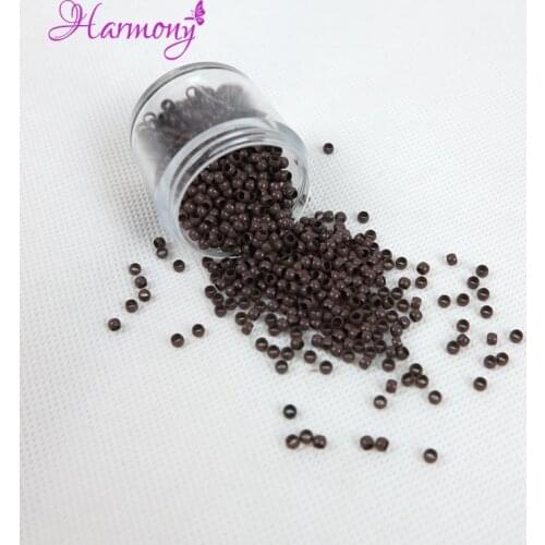 1000pcs/jar Nano Micro Link 2.9x1.9x2.0mm #5 Medium Brown Nano Ring Beads Micro Link Hair Extension