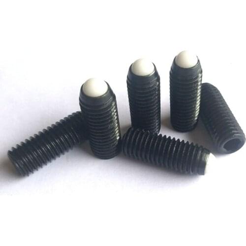2pcs high precision M8 M10 M12 M16 thread allen headless set screws hex socket bolts nylon ball end screw stop buffer bolt BLACK