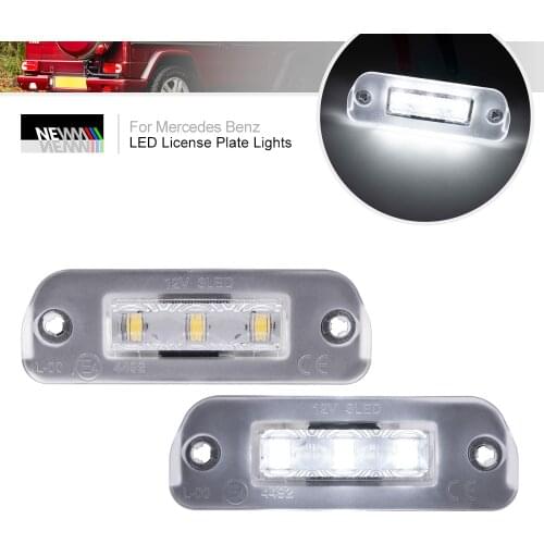 For Benz AMG ML GL R Class W164 W251 X164 Error Free Canbus White Rear Led Number License Plate Lights 2PCs