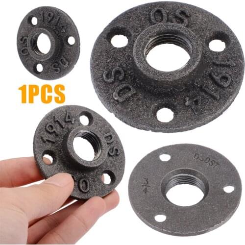 3 Hole Thread BSP Malleable Iron Pipe Fittings Wall Mount Floor Flange Pipe Fittings Hardware Tools 1/2 Inch 3/4 Inch