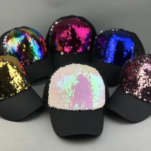 Baseball Hip Hop cap Sequins Fashion Adjustable Mommy&Me Summer Hat Girls cap Bone Hat snapback men caps Mesh Sun Cap Cool hat