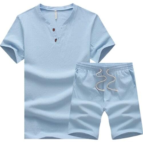 BOLUBAO 2021 Fashion Men Sportswear Brand Tracksuit Summer Loose Casual Collarless Solid Color Polo Shirt Suit Casual Sets Male