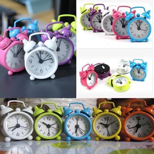 Clock Creative Cute Mini Metal Small Alarm Clock Electronic Adults Travel Home Bed Desk Clock Decor Travel Home Bed Desk #W5