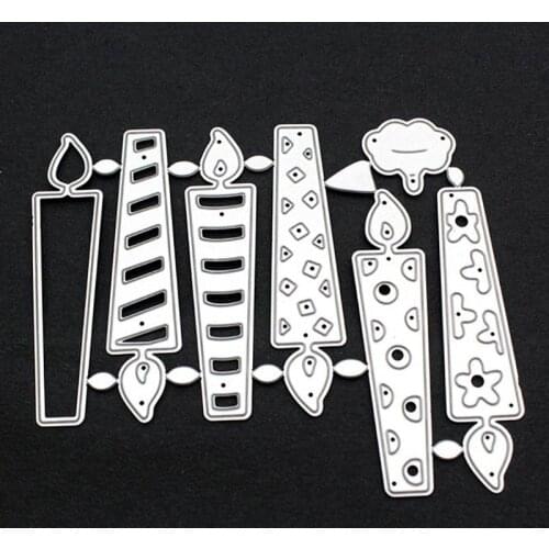 Birthday Candle Metal Cutting Dies Stencil DIY Scrapbooking Album Stamp Paper Card Embossing Decor Crafts H58C
