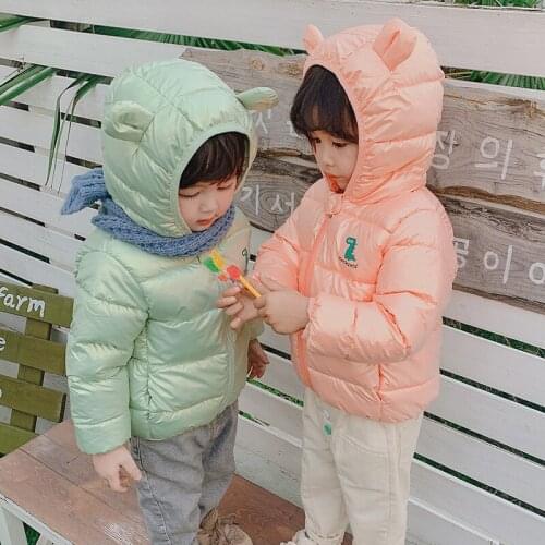 6 Color Winter Dinosaur Baby Boys Girls Jacket Keeping Warm Hooded Coat For Kids Toddler Children Birthday Present Outerwear