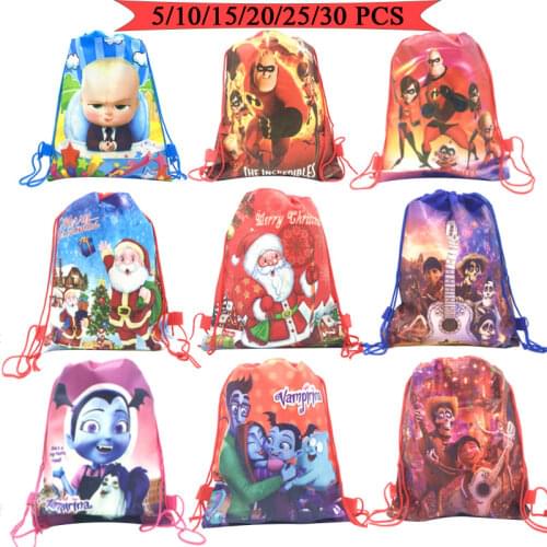 Disney Baby Boss Non-woven Fabrics Kid Favor Travel Pouch Storage Clothes Shoes Bags Drawstring Bags School Portable Backpack